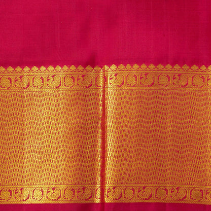 Off White And Red Kanchipuram Silk Saree For Wedding Wear PV NYC 1685