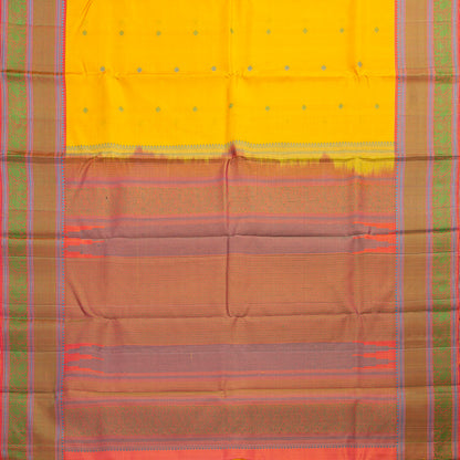 Yellow Kanchipuram Silk Saree With No Zari For Office Wear PV RM NZ 502 - Silk Sari - Panjavarnam PV RM NZ 502