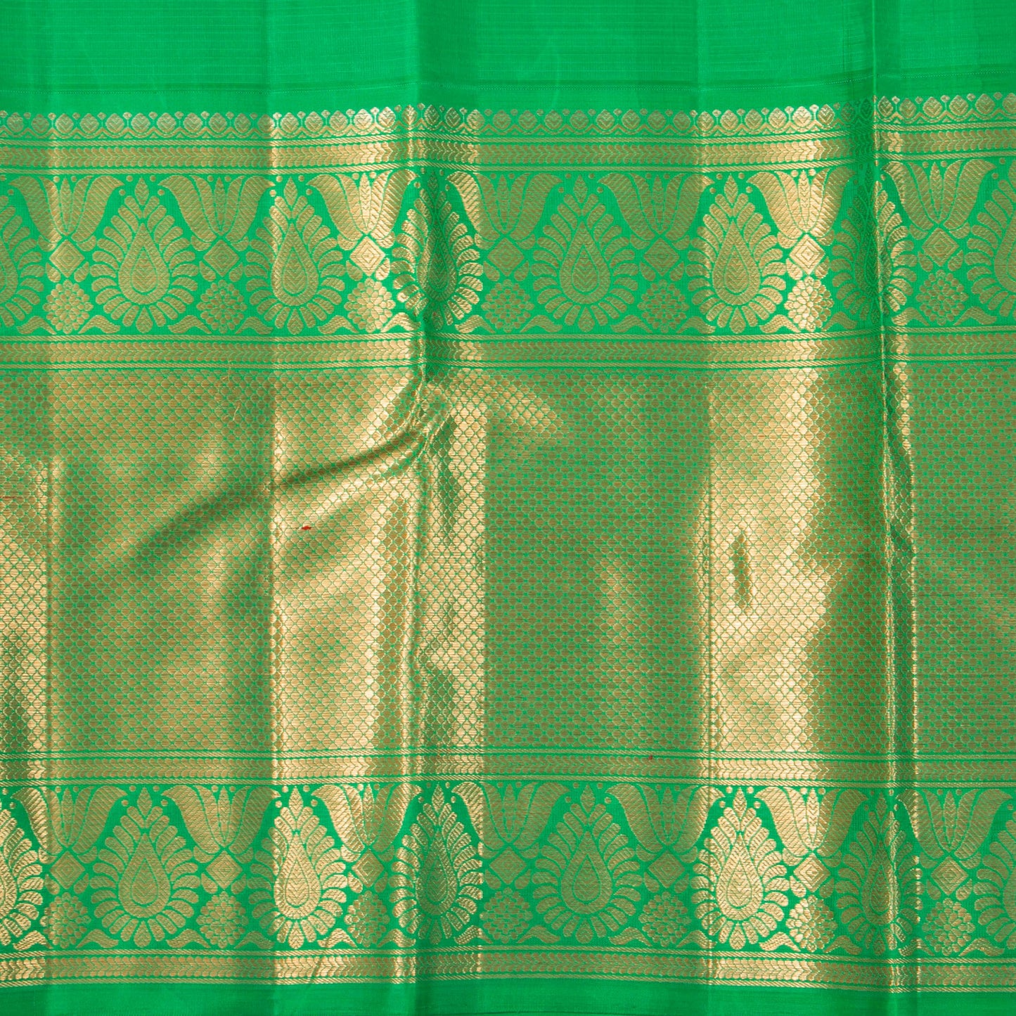 Pink And Green Kanchipuram Silk Saree For Wedding Wear PV NYC 1613