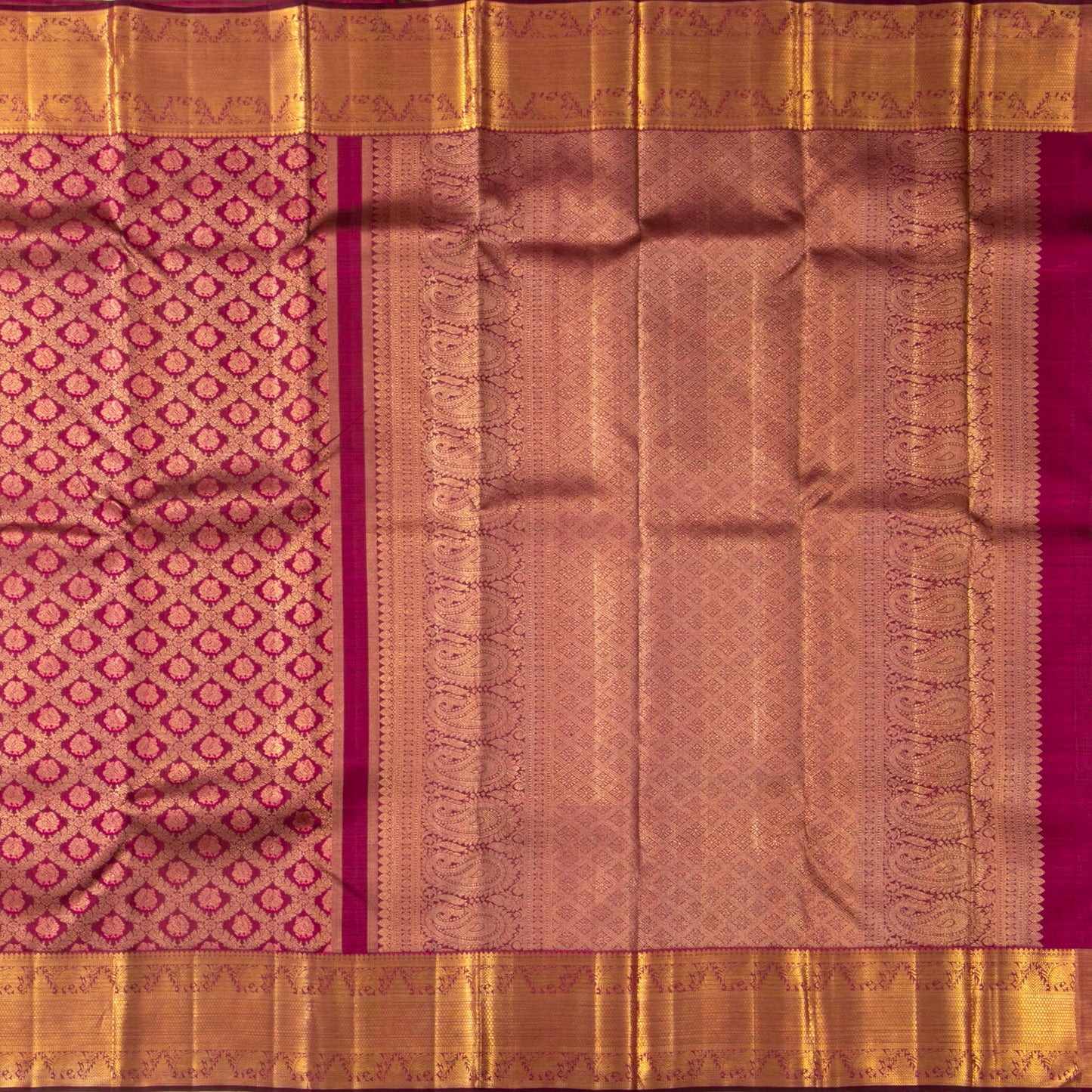 Wine Red Kanchipuram Silk Saree For Wedding Wear PV NYC 1657