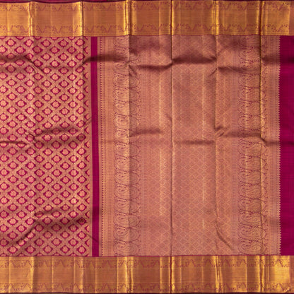 Wine Red Kanchipuram Silk Saree For Wedding Wear PV NYC 1657