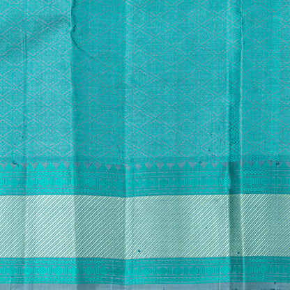 Blue And Grey Kanchipuram Silk Saree With No Zari For Office Wear PV RM NZ 496 - Silk Sari - Panjavarnam PV RM NZ 496