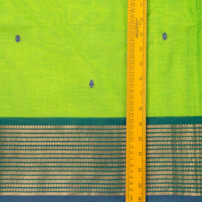 Green And Blue Kanchi Cotton Saree For Festive Wear PV MM KC 778 - Cotton Saree - Panjavarnam PV MM KC 778