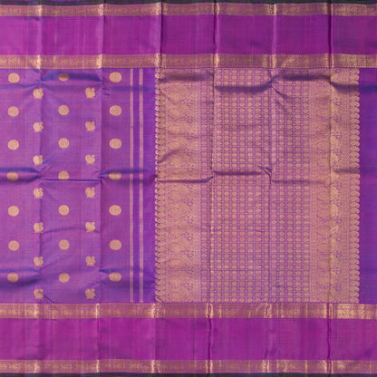 Purple Kanchipuram Silk Saree With Zari Checks For Wedding Wear PV NYC 1586