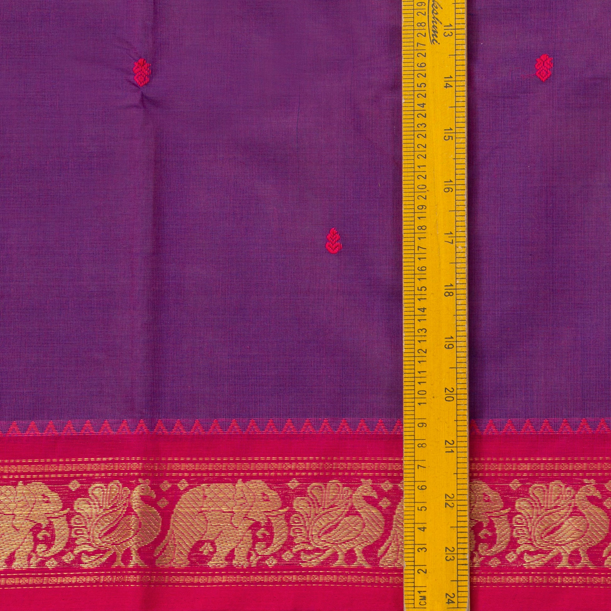 Purple And Pink Kanchi Cotton Saree For Festive Wear PV MM KC 803 - Cotton Saree - Panjavarnam PV MM KC 803