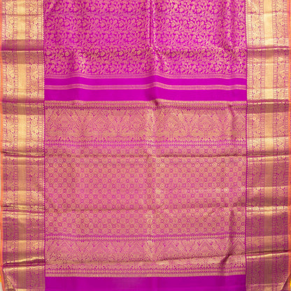 Magenta Kanchipuram Silk Saree For Wedding Wear PV NYC 1596