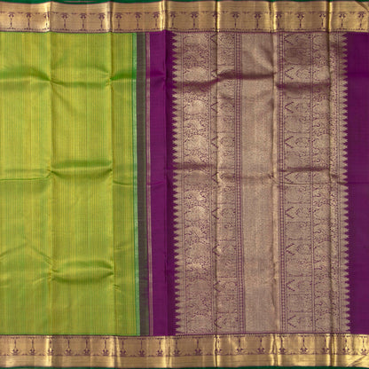 Green And Magenta Kanchipuram Silk Saree For Wedding Wear PV NYC 1653`