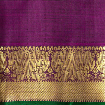 Green And Magenta Kanchipuram Silk Saree For Wedding Wear PV NYC 1653`