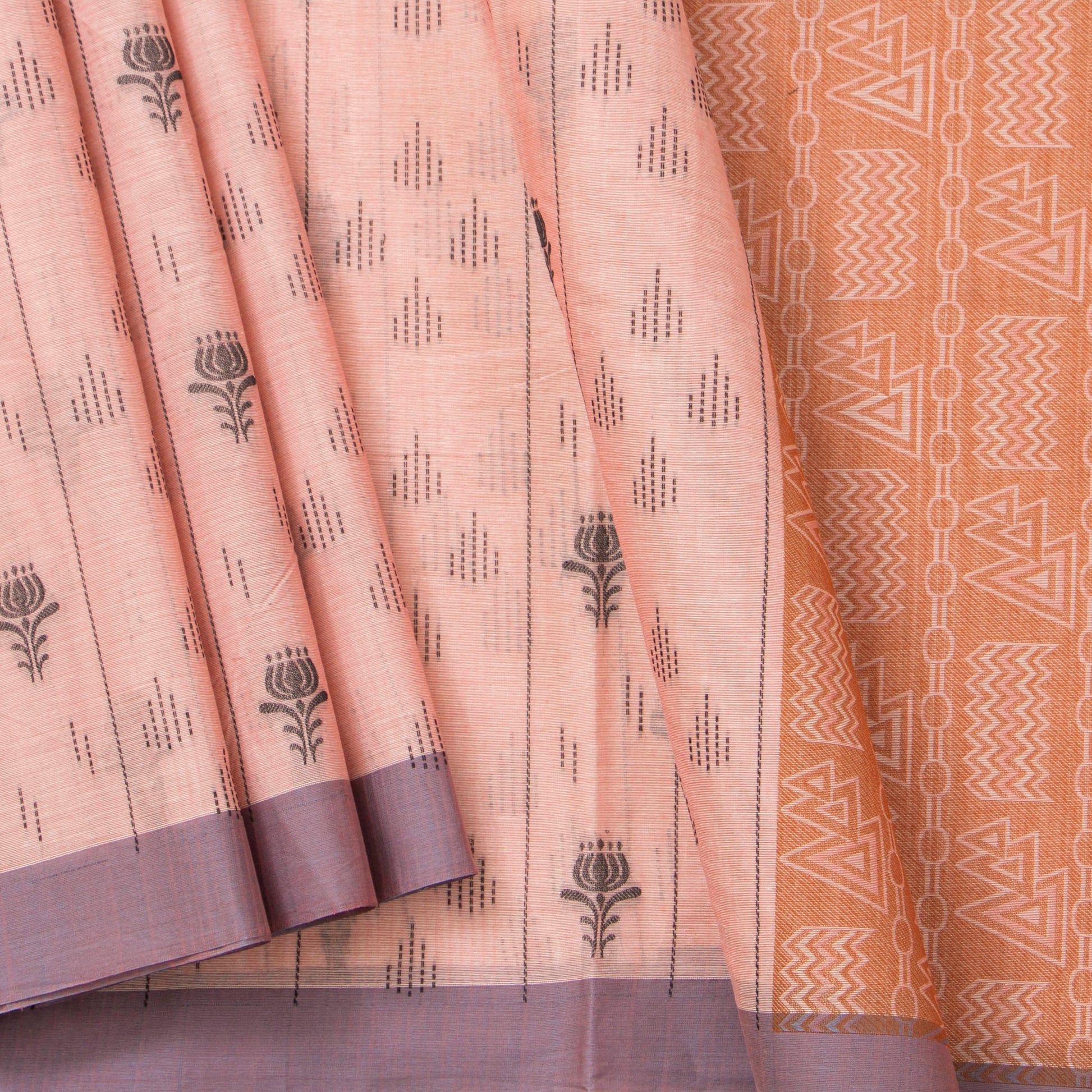 Peach Fancy Cotton Saree For Festive Wear PV MM FC 985 - Cotton Saree - Panjavarnam PV MM FC 986