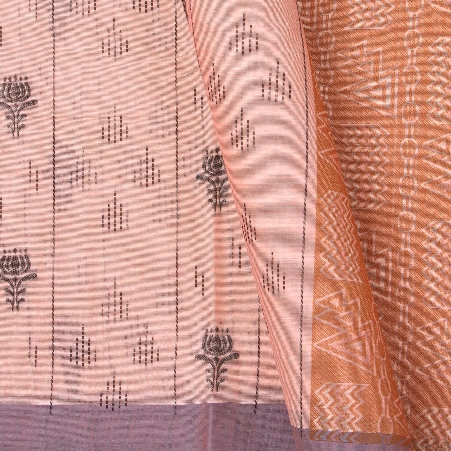 Peach Fancy Cotton Saree For Festive Wear PV MM FC 985 - Cotton Saree - Panjavarnam PV MM FC 986