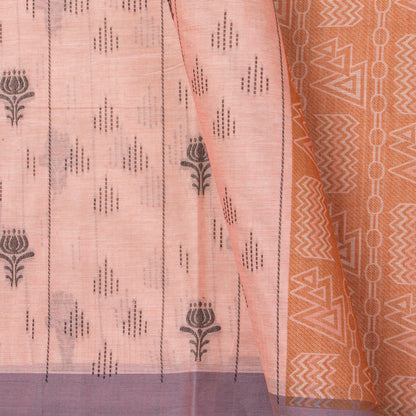 Peach Fancy Cotton Saree For Festive Wear PV MM FC 985 - Cotton Saree - Panjavarnam PV MM FC 986