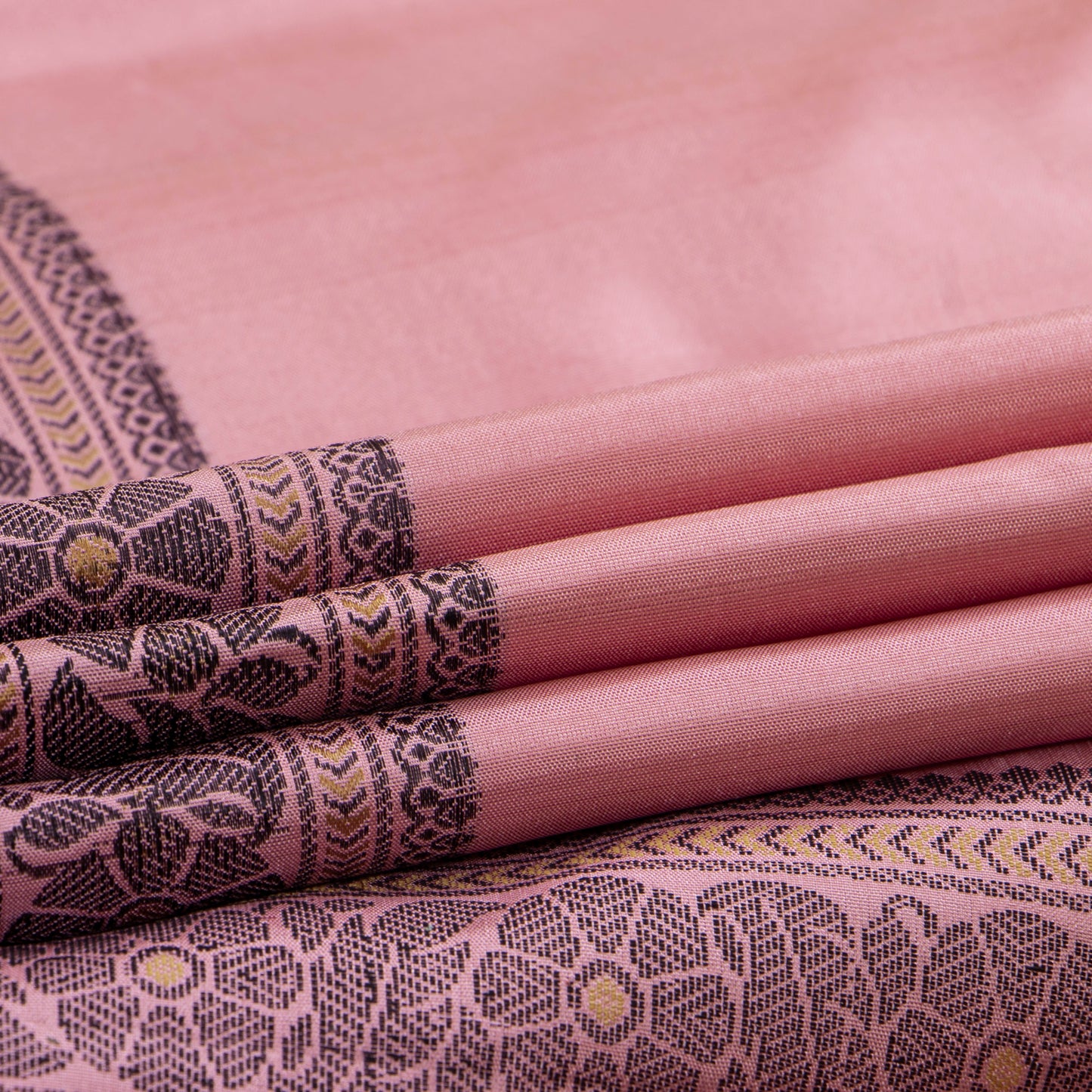 Pastel Pink Kanchipuram Silk Saree With No Zari For Office Wear PV RM NZ 457