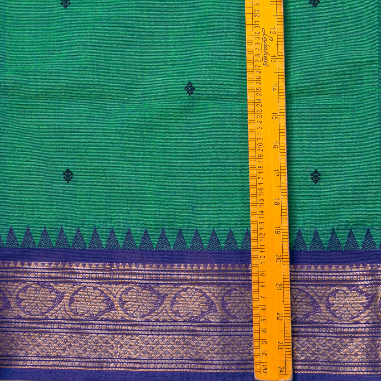 Teal And Blue Kanchi Cotton Saree For Festive Wear PV MM KC 818 - Cotton Saree - Panjavarnam PV MM KC 818