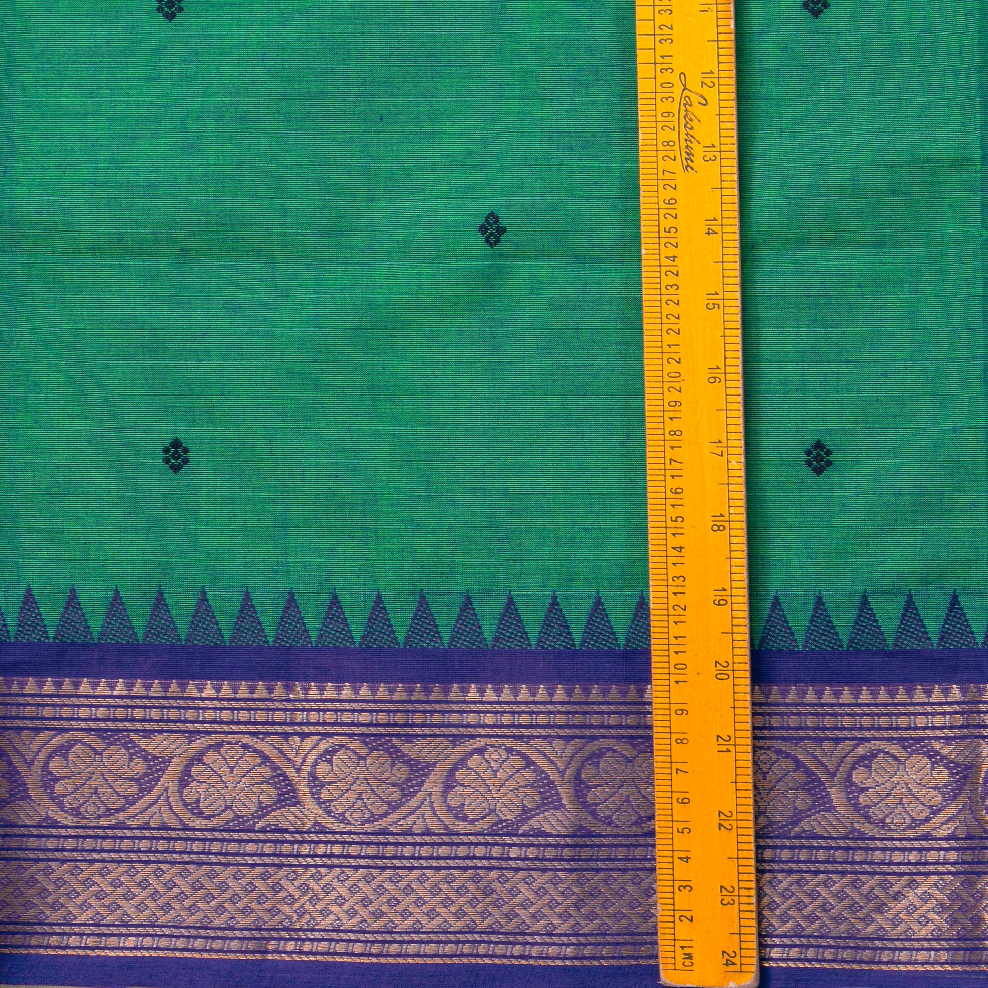 Teal And Blue Kanchi Cotton Saree For Festive Wear PV MM KC 818 - Cotton Saree - Panjavarnam PV MM KC 818