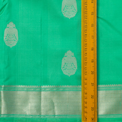 Sea Green Kanchipuram Silk Saree With Silver Zari For Party Wear PV RM 450