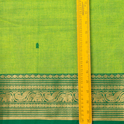 Green Kanchi Cotton Saree For Festive Wear PV MM KC 833 - Cotton Saree - Panjavarnam PV MM KC 833
