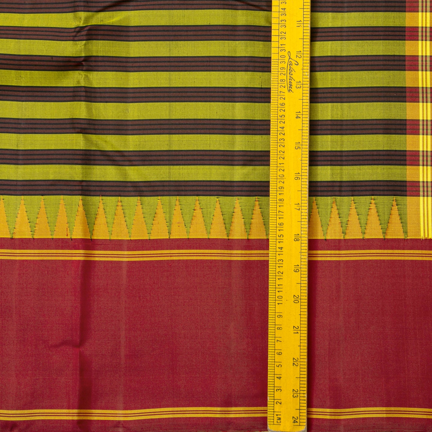 Green And Maroon Kanchipuram Silk Saree With No Zari For Office Wear PV RM NZ 481