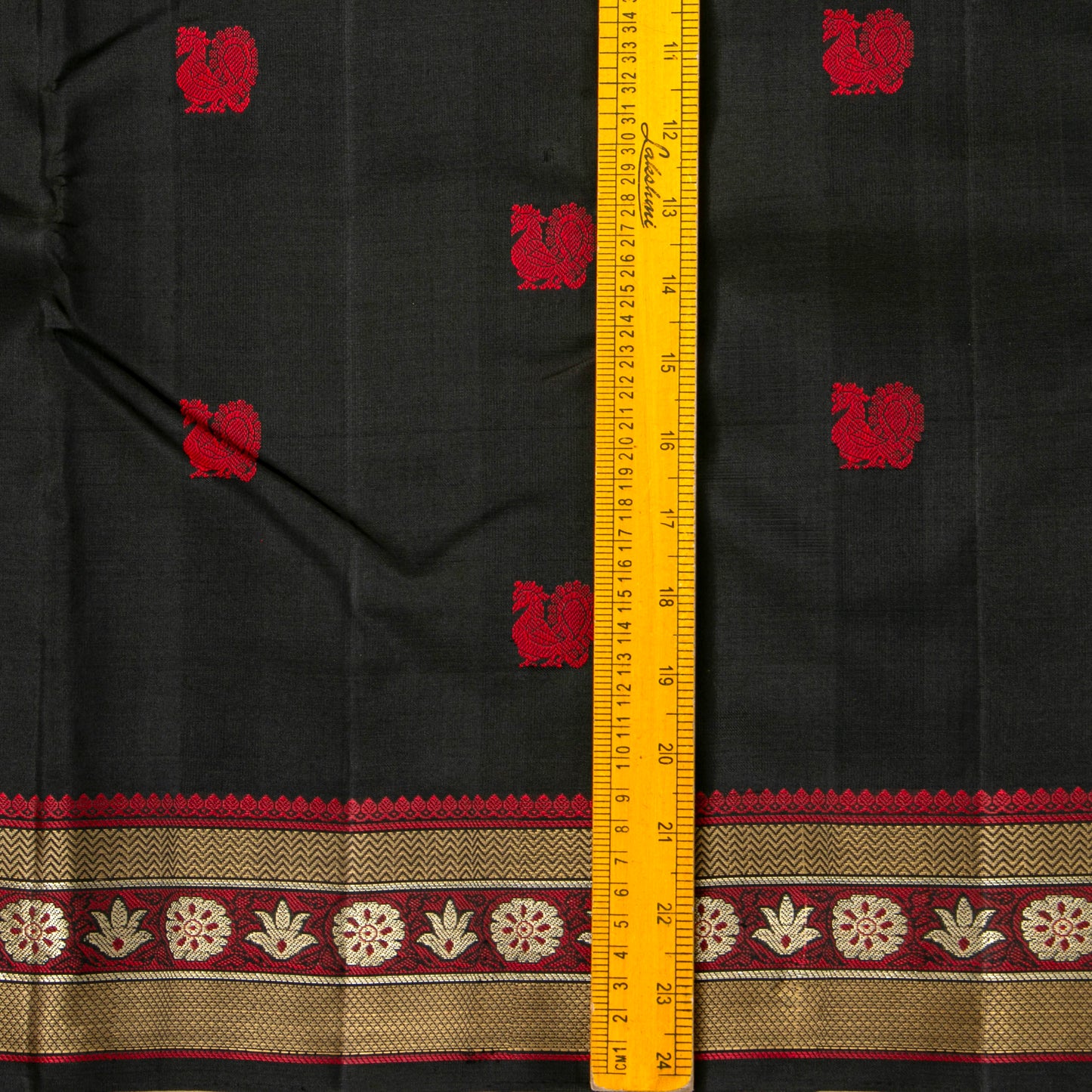 Black Kanchipuram Silk Saree With No Zari For Party Wear PV RM 469