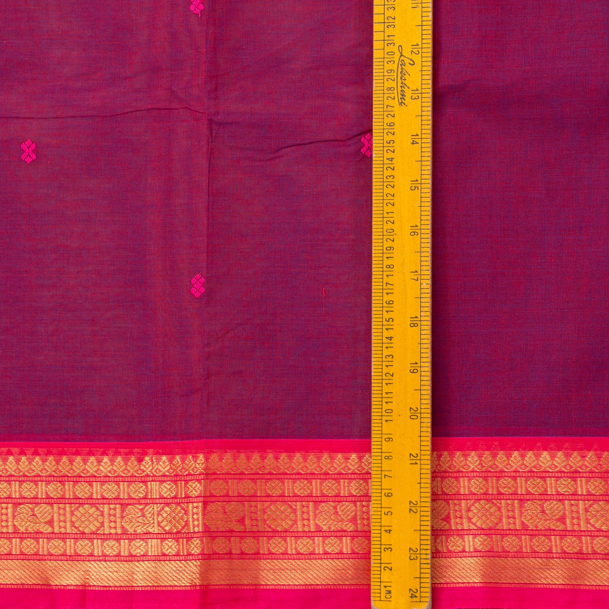 Magenta And Pink Kanchi Cotton Saree For Festive Wear PV MM KC 775 - - Panjavarnam PV MM KC 775