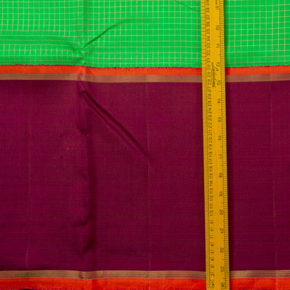 Green And Maroon Kanchipuram Silk Saree For Wedding Wear PV RM 494