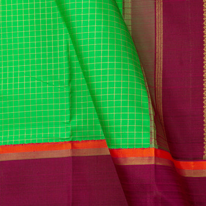 Green And Maroon Kanchipuram Silk Saree For Wedding Wear PV RM 494