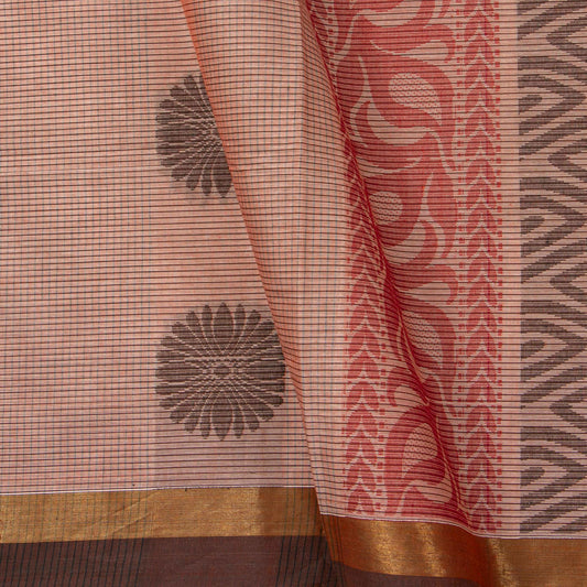 Pastel Pink Fancy Cotton Saree For Festive Wear PV MM FC 983