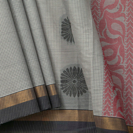 Grey Fancy Cotton Saree For Festive Wear PV MM FC 988