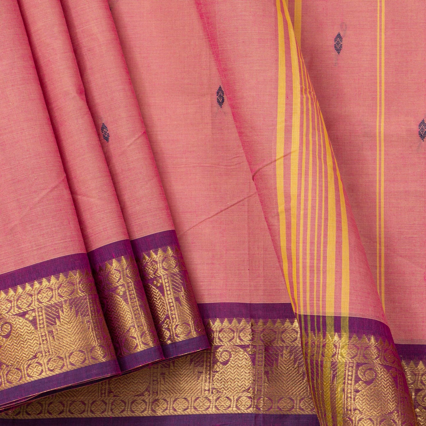 Pink And Magenta Kanchi Cotton Saree For Festive Wear PV MM KC 842 - Cotton Saree - Panjavarnam PV MM KC 842