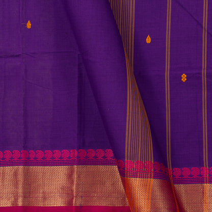 Purple And Pink Kanchi Cotton Saree For Festive Wear PV MM KC 781 - Cotton Saree - Panjavarnam PV MM KC 781