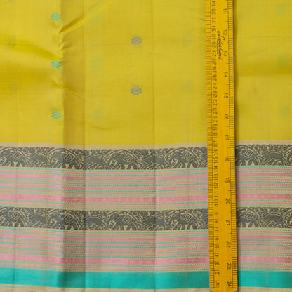 Green Kanchipuram Silk Saree With No Zari For Office Wear PV RM NZ 459