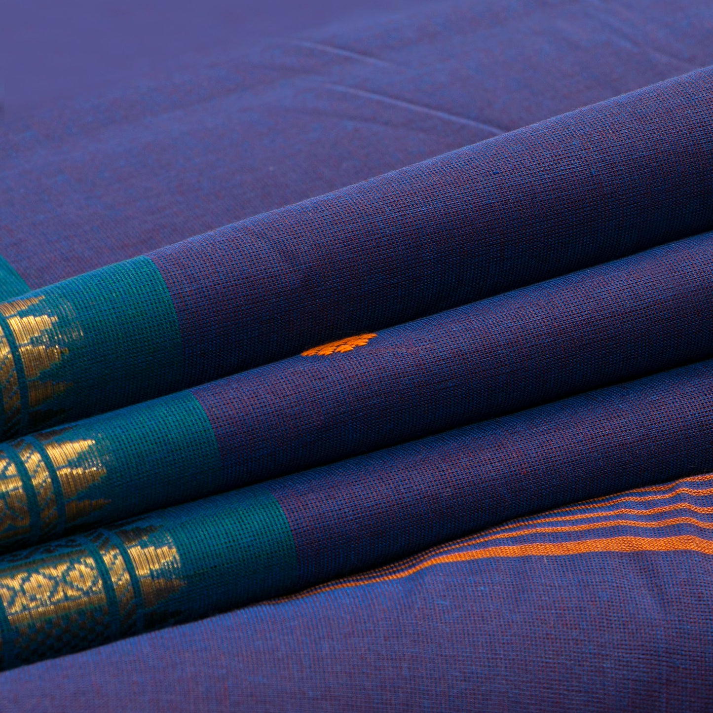 Blue Kanchi Cotton Saree For Festive Wear PV MM KC 770 - Cotton Saree - Panjavarnam PV MM KC 770