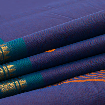 Blue Kanchi Cotton Saree For Festive Wear PV MM KC 770 - Cotton Saree - Panjavarnam PV MM KC 770