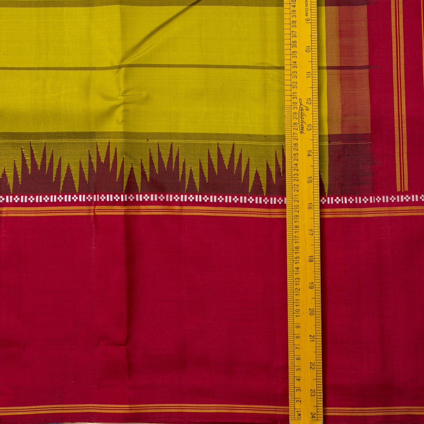 Green And Red Kanchipuram Silk Saree With No Zari For Office Wear PV RM NZ 476