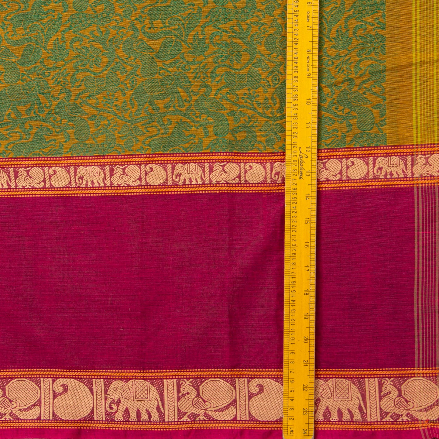 Green And Pink Kanchi Cotton Saree Vanasingaram For Festive Wear PV MM KC 960 - Cotton Saree - Panjavarnam PV MM KC 960