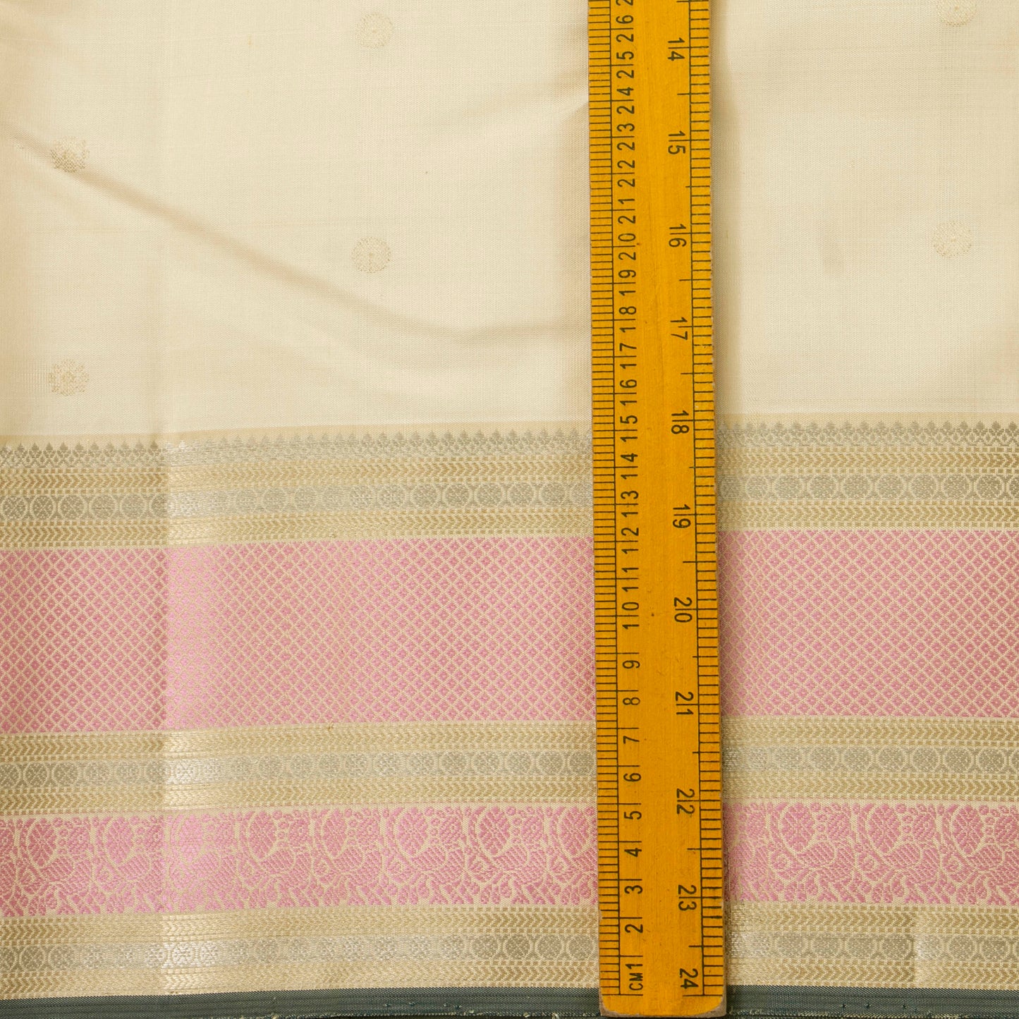 Off White Kanchipuram Silk Saree For Party Wear PV RM 489