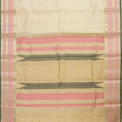 Off White Kanchipuram Silk Saree For Party Wear PV RM 489