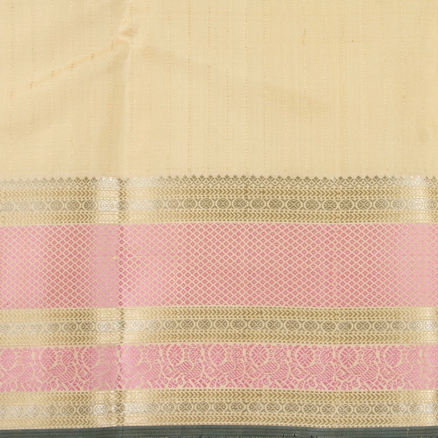 Off White Kanchipuram Silk Saree For Party Wear PV RM 489