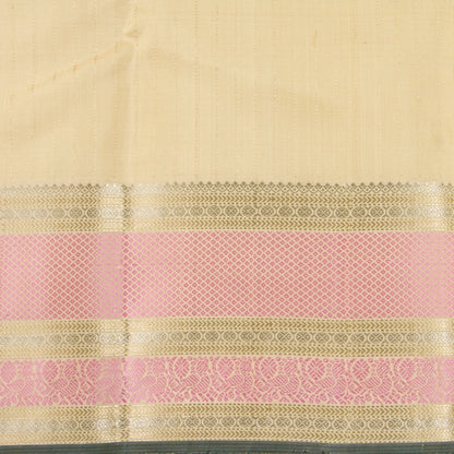 Off White Kanchipuram Silk Saree For Party Wear PV RM 489