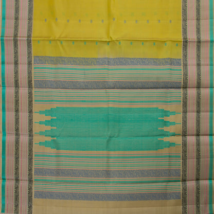 Green Kanchipuram Silk Saree With No Zari For Office Wear PV RM NZ 459