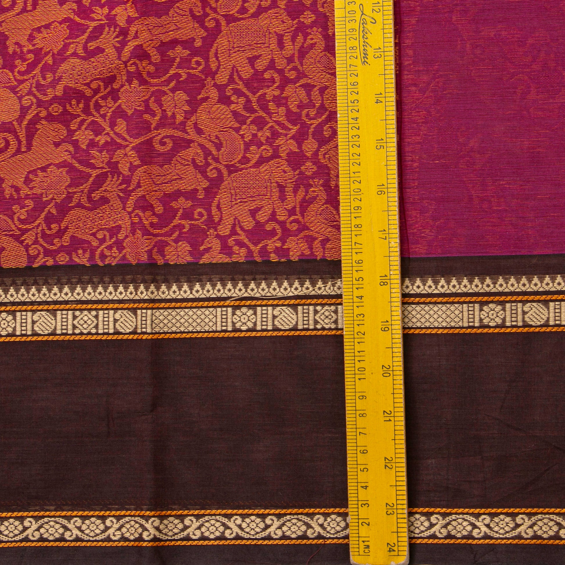 Pink And Brown Kanchi Cotton Saree Vanasingaram For Festive Wear PV MM KC 953 - Cotton Saree - Panjavarnam PV MM KC 953