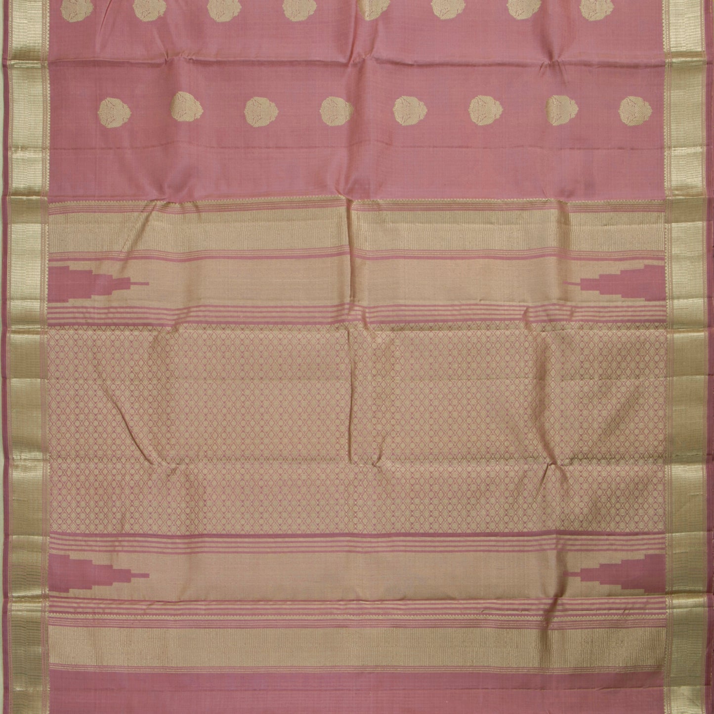 Pastel Pink Kanchipuram Silk Saree With Silver Zari For Party Wear PV RM 451