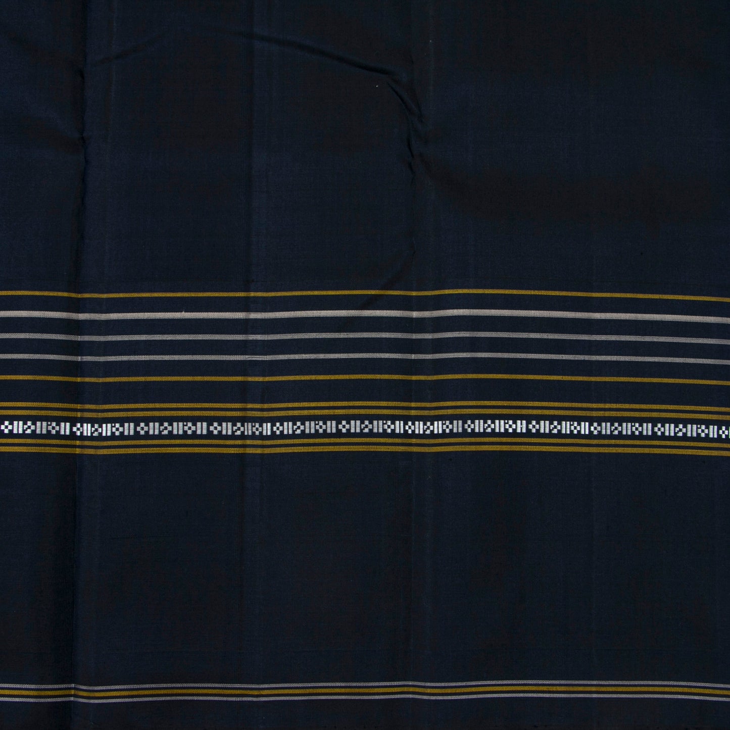 Yellow And Black Kanchipuram Silk Saree With No Zari For Office Wear PV RM NZ 475