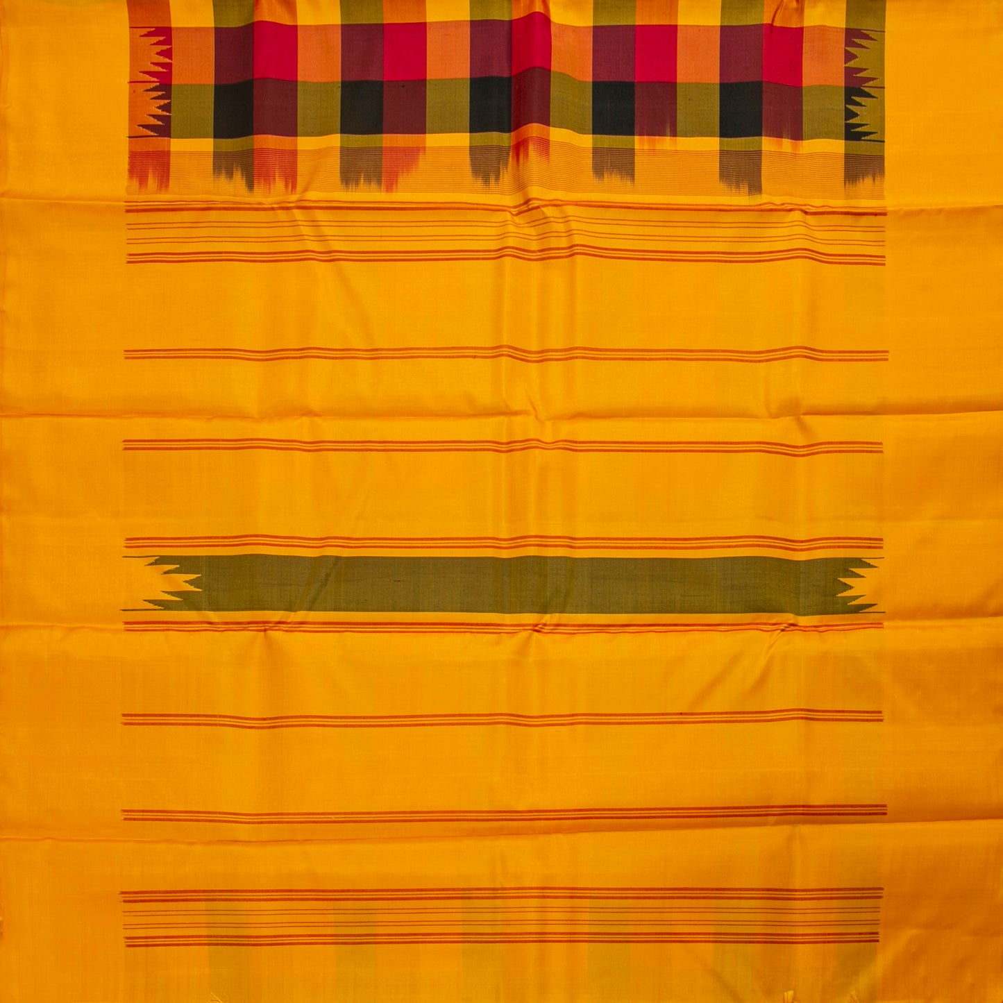 Multi Colour Checks Kanchipuram Silk Saree With No Zari For Office Wear PV RM NZ 474