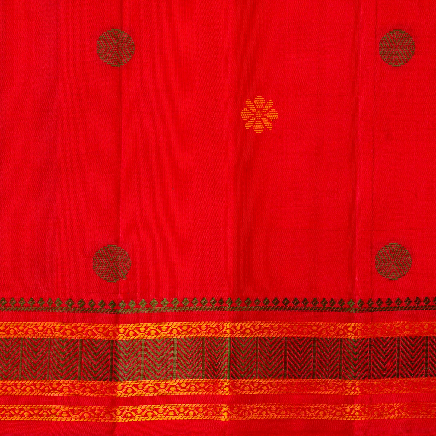 Red Kanchipuram Silk Saree With No Zari For Office Wear PV RM NZ 487