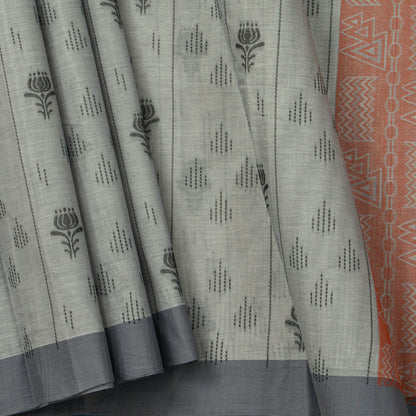 Grey Fancy Cotton Saree For Festive Wear PV MM FC 986 - Cotton Saree - Panjavarnam PV MM FC 986