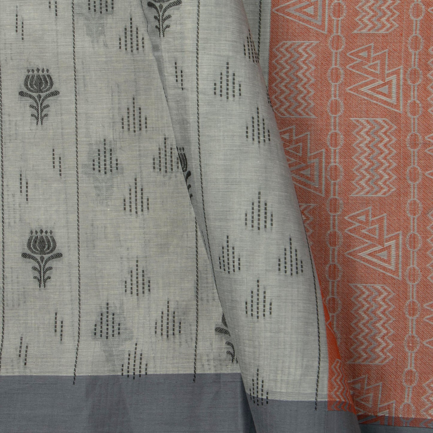Grey Fancy Cotton Saree For Festive Wear PV MM FC 986 - Cotton Saree - Panjavarnam PV MM FC 986