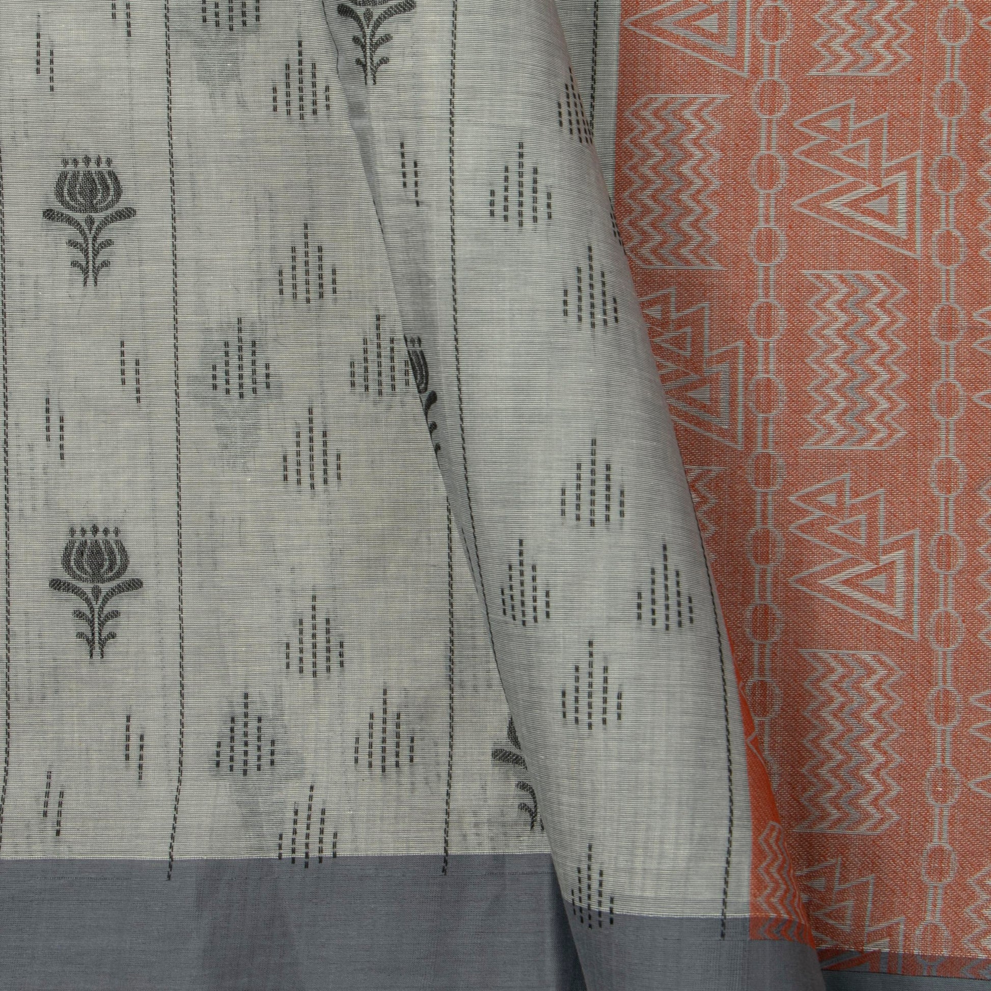 Grey Fancy Cotton Saree For Festive Wear PV MM FC 986 - Cotton Saree - Panjavarnam PV MM FC 986
