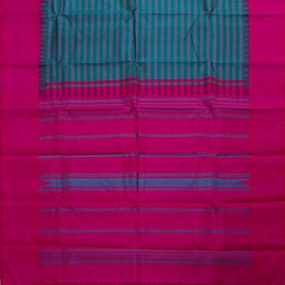 Blue And Pink Kanchipuram Silk Saree With No Zari For Office Wear PV RM NZ 480