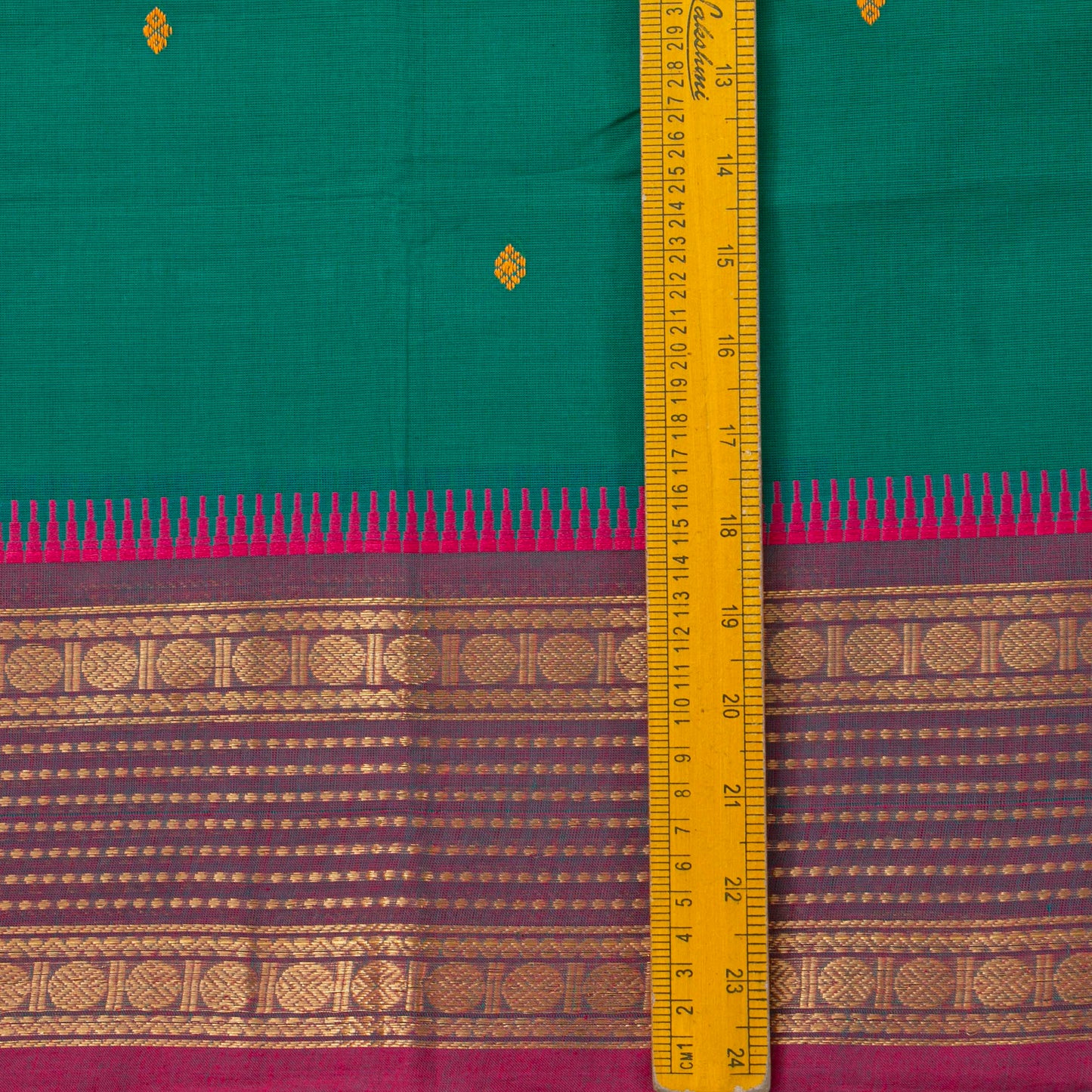 Teal And Pink Kanchi Cotton Saree For Festive Wear PV MM KC 846 - Cotton Saree - Panjavarnam PV MM KC 846