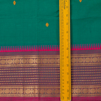 Teal And Pink Kanchi Cotton Saree For Festive Wear PV MM KC 846 - Cotton Saree - Panjavarnam PV MM KC 846